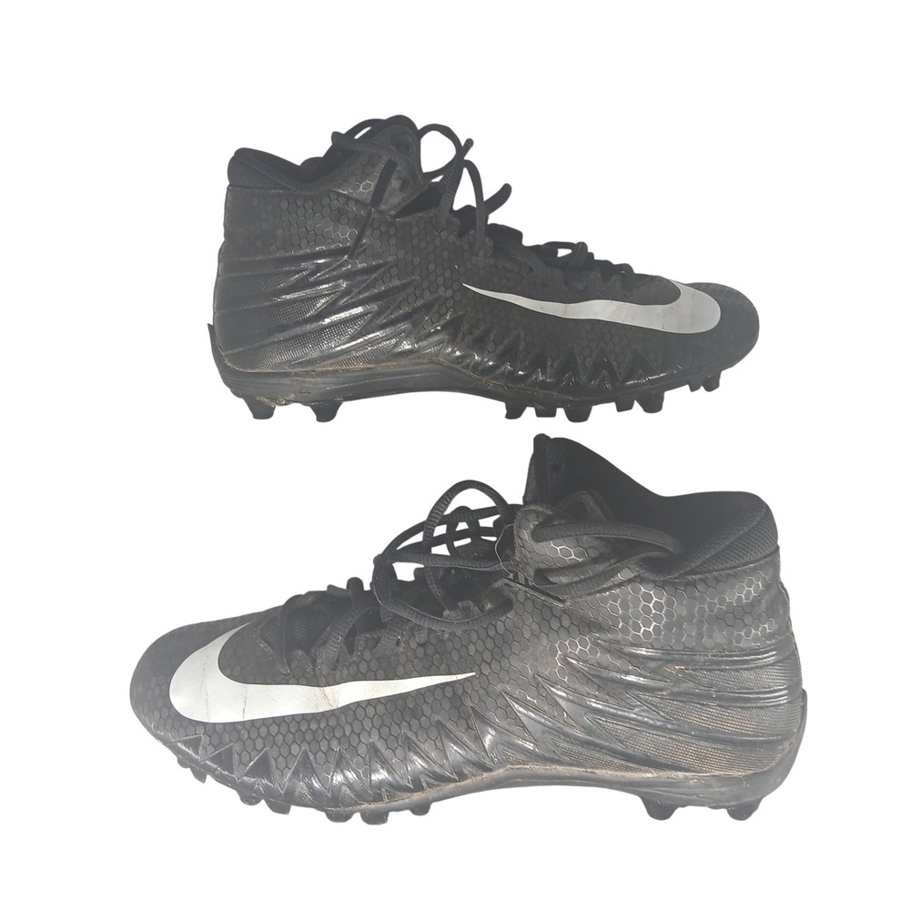 Nike Alpha‎ Menace Elite 2 Black White Football Cleats Men's Size 10
